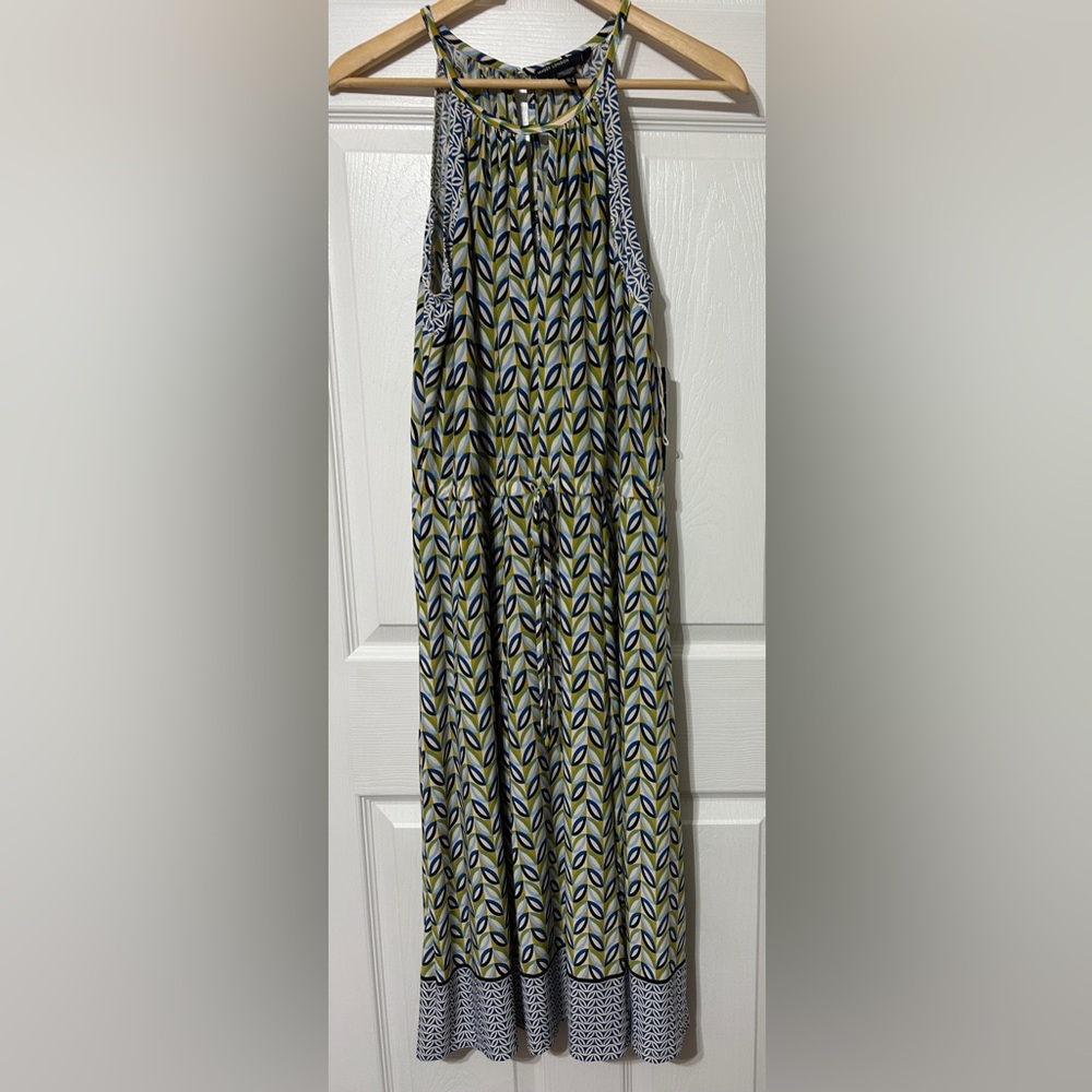 Maggy London Stitch Fix Halter Midi Dress Blue Green Stretch Knit NWT Women’s 12